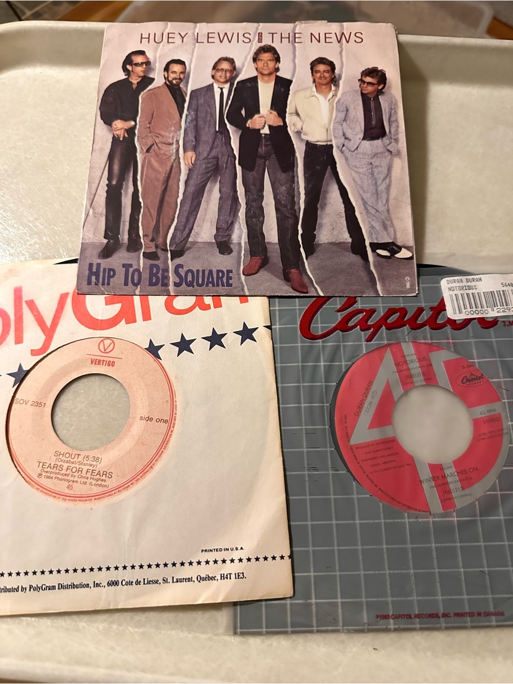 ⭐️ Vintage 45’s Huey Lewis & The News, Tears For Fears & Duran Duran